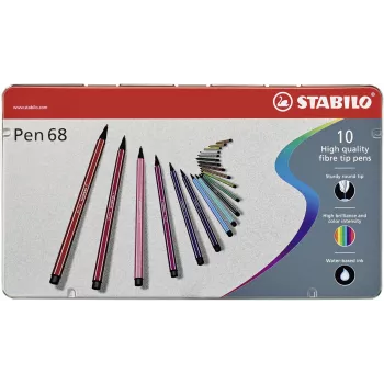 STABILO Pen 68 fixka - 1 mm - 10 farieb sortiment