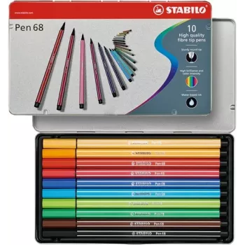 STABILO Pen 68 fixka - 1 mm - 10 farieb sortiment