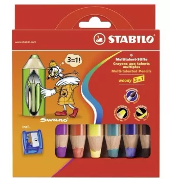 STABILO woody 3 in 1 Multi balenie 6 ks - farby sortiment