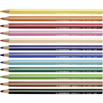 STABILO GREENtrio pastelky – farby, sortiment – balenie 12 ks