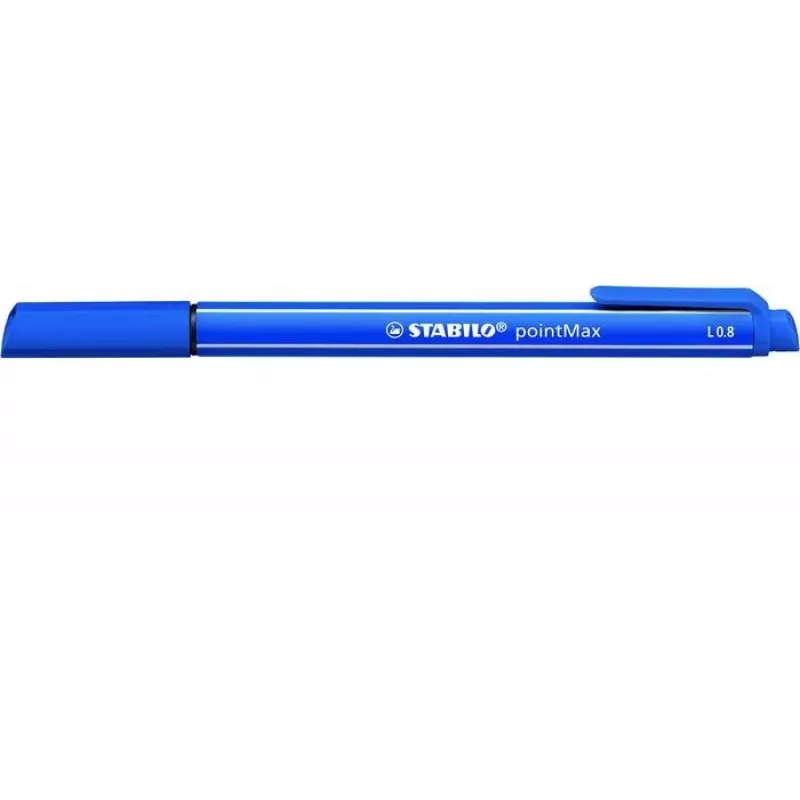 STABILO pointMax fineliner – ultramarínová modrá – medium 0,8 mm – guľatý – atrament na vodnej báze