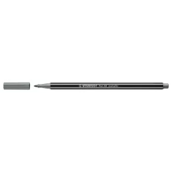 STABILO Pen 68 Metallic - strieborná - atrament na vodnej báze - šesťhranný - 1 ks