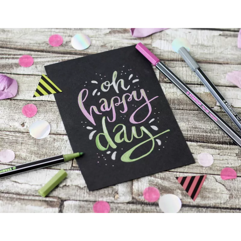 STABILO Pen 68 Metallic fixka - metalická ružová - 1 ks