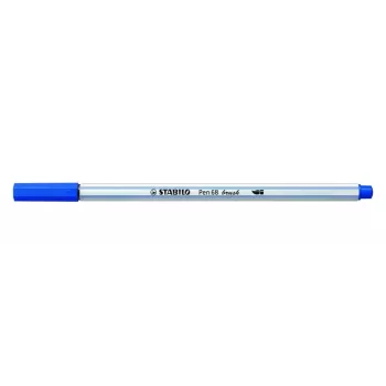 STABILO Pen 68 Brush - modrá - štetec hrot - atrament na vodnej báze - šesťhranná - 1 fixka