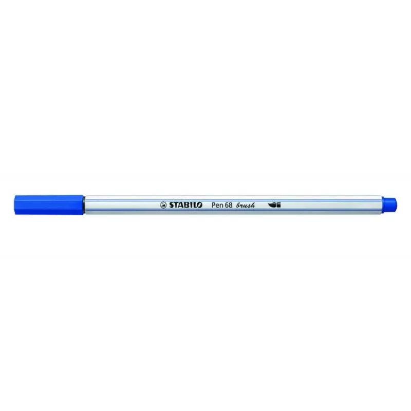 STABILO Pen 68 Brush - modrá - štetec hrot - atrament na vodnej báze - šesťhranná - 1 fixka