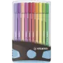 STABILO Pen 68 fixky sada - stredná - 20 farieb - sortiment - 1 mm - 24 h Cap-Off - atrament na vodnej báze