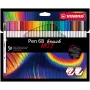 STABILO Pen 68 brush ARTY Edition štetec fixky sada - 30 farieb sortiment v kartónovom puzdre