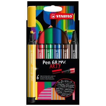 STABILO Pen 68 MAX 6-pack Arty Edition fixky s klinovým hrotom