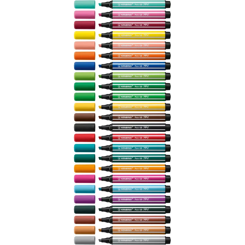 STABILO Pen 68 MAX 6-pack Arty Edition fixky s klinovým hrotom