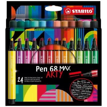 STABILO Pen 68 MAX 24 ks puzdro ARTY fixka s klinovým hrotom