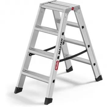 Hailo Master D100 2 x 4 stupne schodík - obojstranný hliníkový schodík, nosnosť 150 kg, EN 131