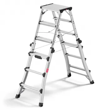 Hailo Master DTL100 2x4 - 2x6 stupňov teleskopický kombinovaný rebrík 150 kg hliník