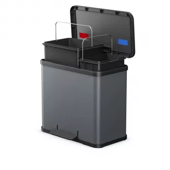 Hailo Oeko duo Plus L odpadkový kôš, tmavosivá matná