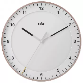 Braun BC17PW Quartz nástenné hodiny analógové, 30 cm, ružová/biela