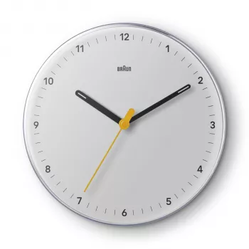 Braun BC26W Quartz nástenné hodiny analógové tichý sweep 23 cm biela