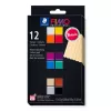 STAEDTLER FIMO 8043 C modelovacia hmota sada - 12 farieb - čierna, modrá, šampanská, zelená, sivá, magenta, oranžová, červená, terakota, fialová, biela, žltá - 12 x 25 g bloky - na pečenie v rúre polymerová hmota - mäkká - 110°C - 30 min.
