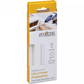 STEINEL 1x16 7 mm Ultra Power Tavné lepiace tyčinky, 16 ks, transparentné, vysokopevnostné, univerzálne