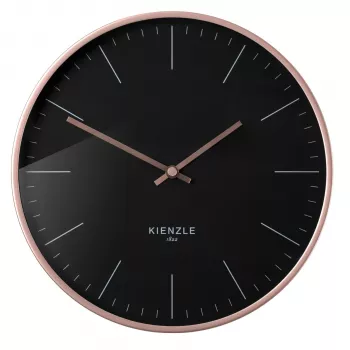 KIENZLE DCF Rádiom riadené nástenné hodiny Modern 25 cm ružové zlato/čierna