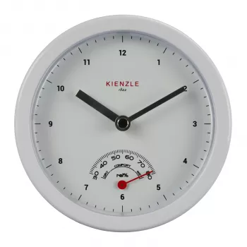 KIENZLE Mini kúpeľňové hodiny (14980) - biele, analógové, kremenné, na batérie, montáž na prísavku, odolné proti striekajúcej vode