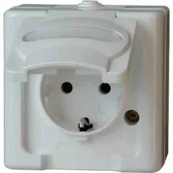 HEINRICH KOPP zásuvka Schuko 1-násobná nástenná do vlhkého prostredia IP44 arktická biela 16A 250V (103302007)