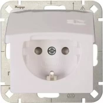 Heinrich Kopp HK05 zásuvka Schuko so zvýšenou ochranou proti dotyku, čisto biela (RAL 9010), podomietková, 16A 250V