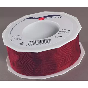 C.E. PATTBERG LYON lesklá darčeková stuha bordová 40 mm x 25 m
