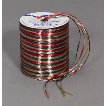 C.E. Pattberg darčeková stuha Raffia lesklá červená/hnedá/zelená 3,0 mm x 50,0 m