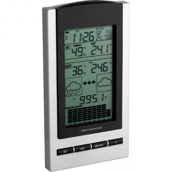 TFA Gaia rádiová meteorologická stanica s farebným LCD, 433 MHz, rádiom riadená DCF-77, čierna