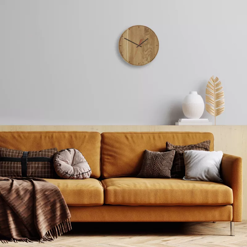 TFA Dostmann 60.3070.01 quartzové nástenné hodiny 350 mm x 40 mm pravé dubové drevo