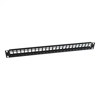 Panasonic 3SR-PATCH-24P 24-portový patch panel (typ Keystone) vrátane 24 RJ45 Cat.6 UTP Keystone jackov - čierny