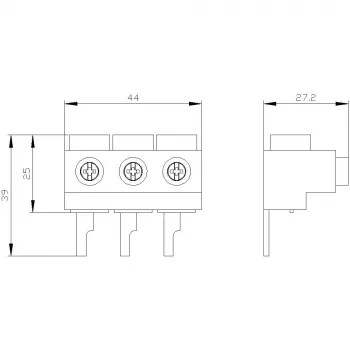 SIEMENS SIRIUS 3RV1915-5A napájacia svorka, 3-pólová, skrutková svorka, 690 V, IP20