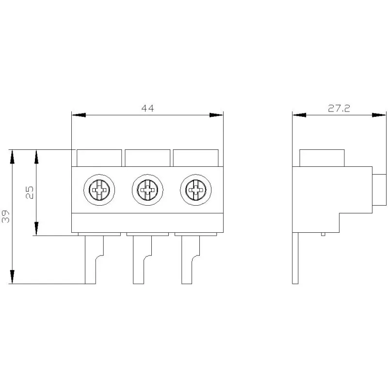 SIEMENS SIRIUS 3RV1915-5A napájacia svorka, 3-pólová, skrutková svorka, 690 V, IP20