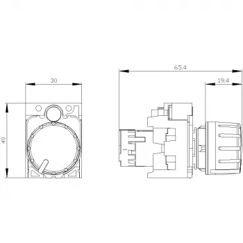 Siemens 3SU1200-2PS10-1AA0 SIRIUS ACT potenciometer 10 kOhm, 22 mm, čierny, skrutkovacia svorka