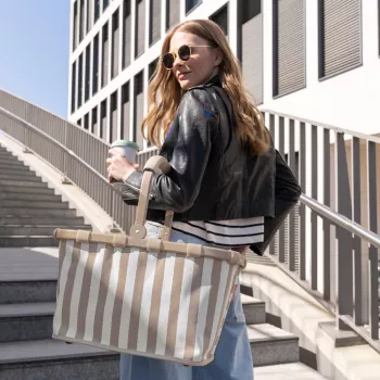Reisenthel Carrybag Summerstripes Coffee nákupný košík 22L