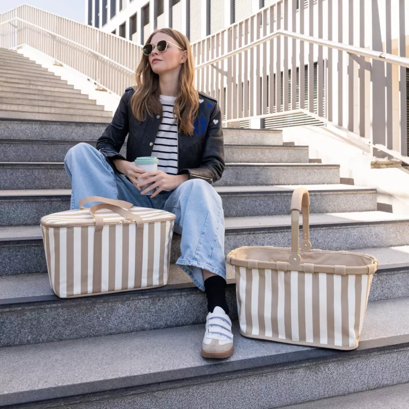 Reisenthel Carrybag Summerstripes Coffee nákupný košík 22L