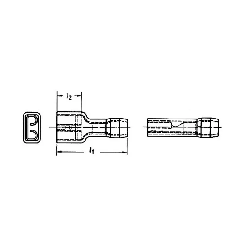 KLAUKE plochá konektorová objímka 1,5-2,5 mm² 730/V izolovaná modrá PVC