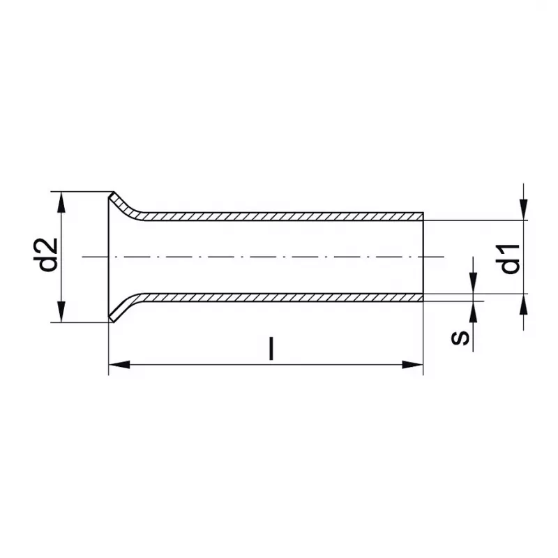 Klauke dutinka 2,5 mm² 10 mm pocínovaná medená rúrková dutinka DIN 46228