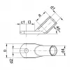 Klauke 47R1245 rúrkový káblový ok 45° 70mm² M12 E-Cu galvanicky pocínovaný