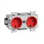 Hager GS20013020 vložka zásuvky Schuko, červená, IP20, 250 V, 16 A, 10 ks