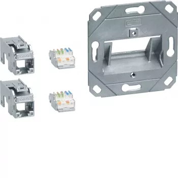 Hager GMKSRJ45C6A2 Pripájací modul 2x RJ45 Cat.6a pre UAE stredovú dosku 2-násobnú bezhalogénový