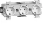HAGER GS30019016 3-násobná zásuvka, polárna biela, svorky