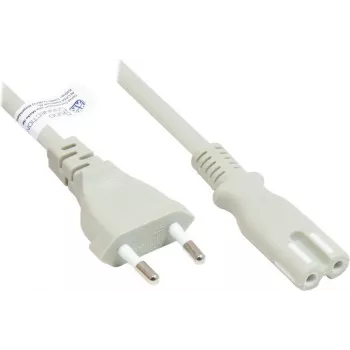 GoodConnections Euro napájací kábel euro konektor samec Type-C (rovný) na C7/Euro 8 konektor samica (rovný), sivý, 0,75 mm², 1,8 m, Good Connections® (P0370-GR018)