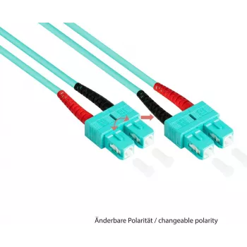 GoodConnections optický patch kábel duplex OM3 multimode 50/125 SC/SC 15m aqua LSZH