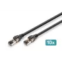 DIGITUS CAT 8.1 S/FTP prepojovací kábel, Cu, LSZH, 1 m, čierny, 10 kusov