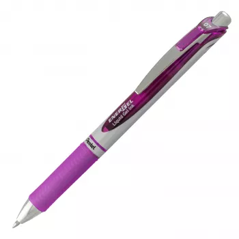 Pentel EnerGel BL77-4COL tekuté gélové guľôčkové pero sada - 4 perá (oranžová, ružová, svetlomodrá, fialová) 0,7 mm