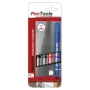 Pentel N60 permanentný marker klinový hrot balenie 4 ks rôzne farby čierna, modrá, červená, zelená