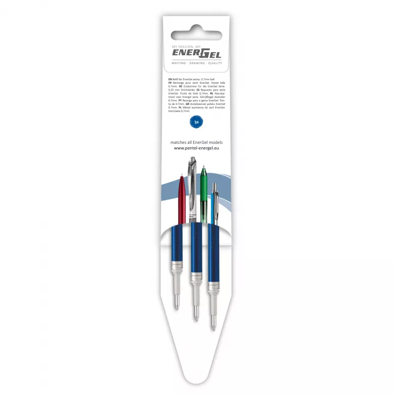 Pentel 3 náplne do gélového pera EnerGel modré 0,7 mm