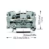WAGO 2004-1201 priechodná svorka, 2-vodičová, 800 V, 32 A, sivá, šírka 6,2 mm, CAGE CLAMP