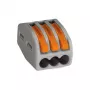 WAGO 222-413 3-vodičová páčková spojka, 32 A, 400 V, sivá/oranžová