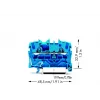 WAGO 2002-1204 4-vodičový Push-in svorkový blok, 2,5 mm², 800 V, sivý